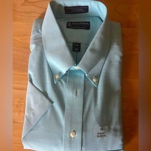 Light Blue Men's Oxford Shirt - Size 18 collar, X-Tall - Stafford
